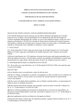 SELEÇÃO DE JUÍZES LEIGOS E CONCILIADORES