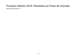 Processo Seletivo 2016: Resultado por Posto de Inscri&ccedil;&atilde;o