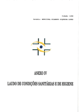 ANEXO IV LAUDO DE CONDI&Ccedil;&Otilde;ES SANIT&Aacute;RIAS E DE HIGIENE