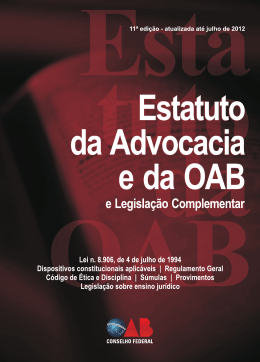 Estatuto da Advocacia - Ordem dos Advogados do Brasil