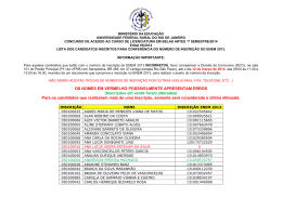 Lista dos Candidatos Inscritos com a Inscrição do ENEM 2013 para