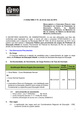 (*) Edital SMA nº 81, de 22 de maio de 2015. O SECRETÁRIO