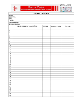 Lista de Presen&ccedil;a - Santa Casa | Associa&ccedil;&atilde;o Beneficente de