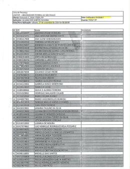 Lista de Presença UNIFESP - UNIVERSIDADE FEDERAL DE SÃO
