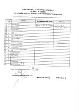 LISTA DE PRESENÇA 1ê CONVOCAÇÃO (07.07.2014)