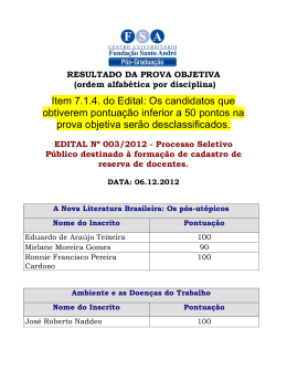 Gest&atilde;o Financeira Nome do Inscrito Pontua&ccedil;&atilde;o