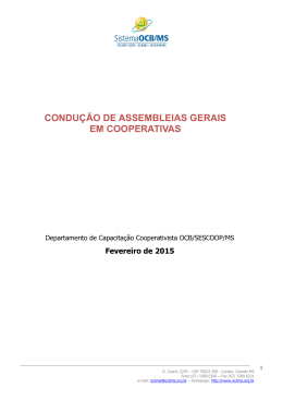 ROTEIRO PARA REALIZA&Ccedil;AO DE ASSEMBLEIA GERAL