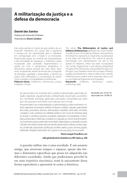 A militariza&ccedil;&atilde;o da justi&ccedil;a e a defesa da democracia - DILEMAS-Home