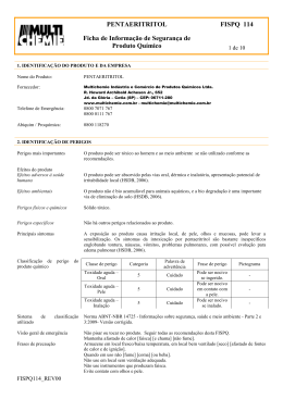 PENTAERITRITOL FISPQ 114 Ficha de Informa&ccedil;&atilde;o