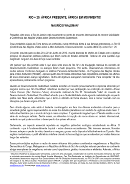 Rio + 20: &Aacute;frica Presente, &Aacute;frica em Movimento!