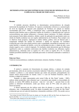 DETERMINANTES SOCIOECON&Ocirc;MICOS DO CONSUMO DE