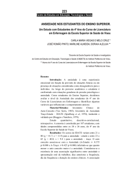 ansiedade nos estudantes do ensino superior.