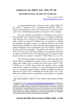historicidade e tradu&ccedil;&atilde;o no brasil