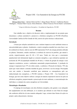 Projeto USE - Uso Sustent&aacute;vel da Energia na PUCRS