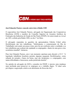 José Eduardo Pastore concede entrevista à Rádio CBN O