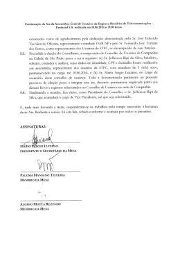 Ata Assembléia Geral Conselho de Usuários Região III