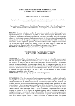 ÍNDICE DE FAVORABILIDADE DE TEMPERATURA PARA