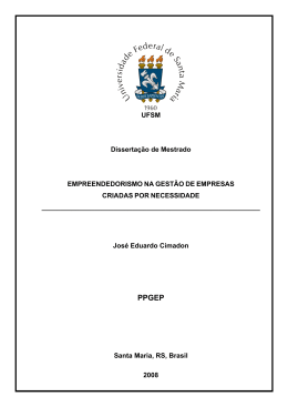 empreendedorismo na gest&atilde;o de empresas criadas por necessidade