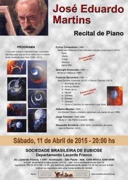 Jos&eacute; Eduardo - Recitais Eubiose