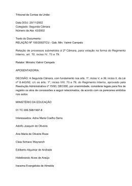 25/11/2002 Colegiado: Segunda C&acirc;mara N&uacute;mero da Ata: 43/2002
