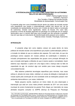 a potencializa&ccedil;&atilde;o pol&iacute;tica como territ&oacute;rio da autonomia