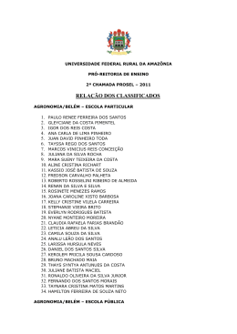2&ordf; chamada UFRA 2011/1