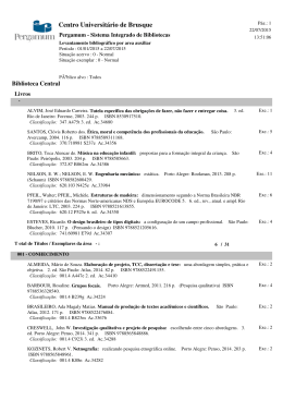 Relatório Aquisição de Livros 2015