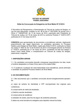 Edital de Convocação 01/2014 - Tribunal de Justiça de Sergipe