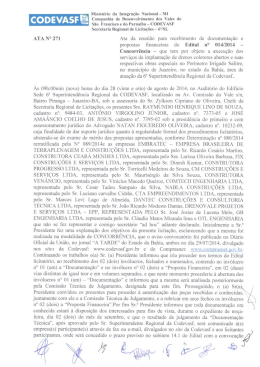 ATA Nº. 271 - Recebimento da Documentação e