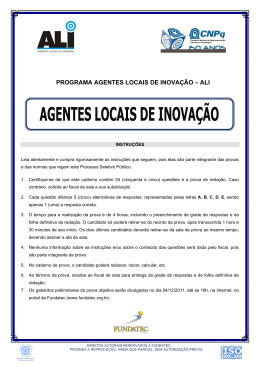 PROGRAMA AGENTES LOCAIS DE INOVA&Ccedil;&Atilde;O &ndash; ALI