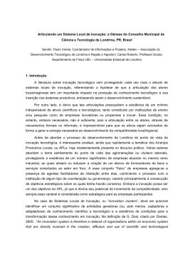 Articulando um Sistema Local de Inova&ccedil;&atilde;o: a G&ecirc;nese do Conselho