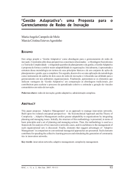 `Gest&atilde;o Adaptativa`: uma Proposta para o Gerenciamento