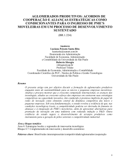 aglomerados produtivos: acordos de coopera&ccedil;&atilde;o e alian&ccedil;as