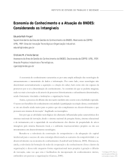 Economia do Conhecimento e a Atua&ccedil;&atilde;o do BNDES