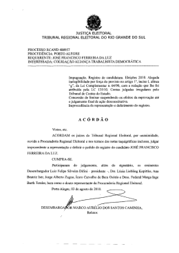 processo RCand 488957 - Tribunal Regional Eleitoral do Rio
