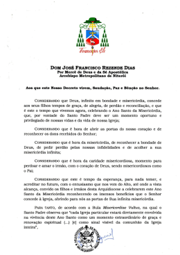 . DOM JOSE FRANCISCO REZENDE DIAS Por Merc&ecirc; de Deus e da