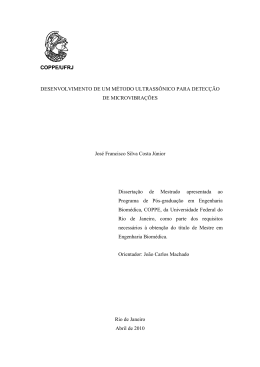 Desenvolvimento de um M&eacute;todo Ultrass&ocirc;nico para Detec&ccedil;&atilde;o de