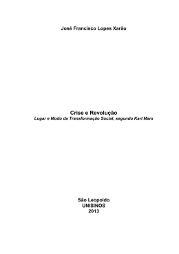 Jos&eacute; Francisco Lopes Xar&atilde;o Crise e Revolu&ccedil;&atilde;o
