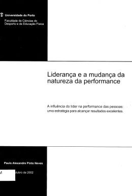 Lideran&ccedil;a e a mudan&ccedil;a da natureza da performance
