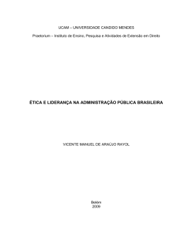 &Eacute;TICA E LIDERAN&Ccedil;A NA ADMINISTRA&Ccedil;&Atilde;O P&Uacute;BLICA BRASILEIRA