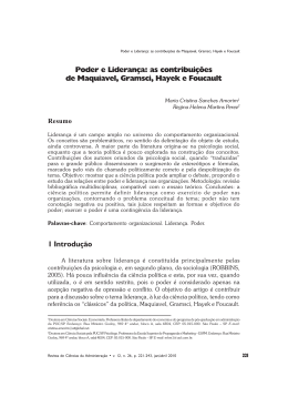 as contribui&ccedil;&otilde;es de Maquiavel, Gramsci, Hayek e Foucault