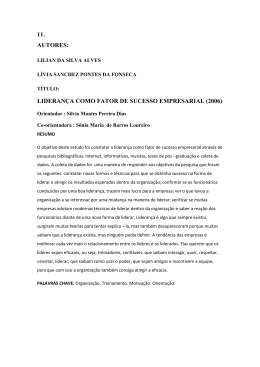 lideran&ccedil;a como fator de sucesso empresarial (2006)