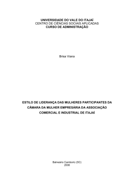 UNIVERSIDADE DO VALE DO ITAJAÍ CENTRO DE CIÊNCIAS