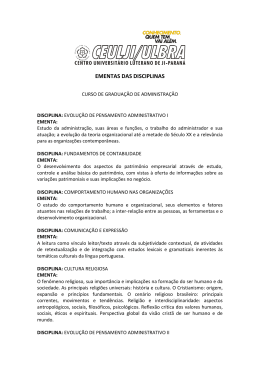 EMENTAS DAS DISCIPLINAS