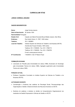 Jorge Correia Jesuino - Mestrado Comunica&ccedil;&atilde;o nas Organiza&ccedil;&otilde;es
