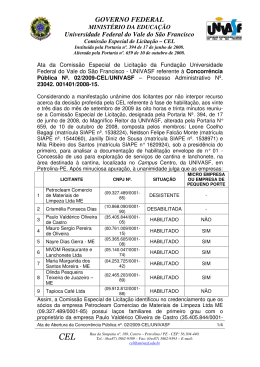 Ata de Abertura e Habilitação da Concorrência Pública Nº