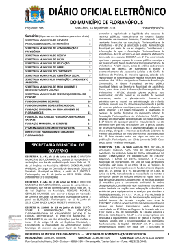 Diário Oficial do Município - Prefeitura Municipal de Florianópolis