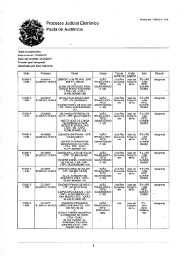 Processo Judicial Eletrônico Pauta de Audiência