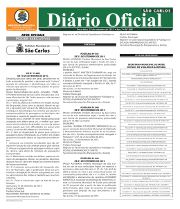 Di&aacute;rio Oficial - S&atilde;o Carlos