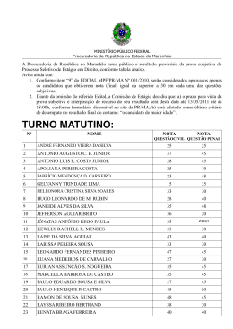 TURNO MATUTINO: - Procuradoria da República no Maranhão